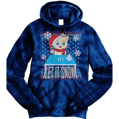 Funny X-Mas Let It Snow Cat Ugly Christmas Sweater Tie Dye Hoodie