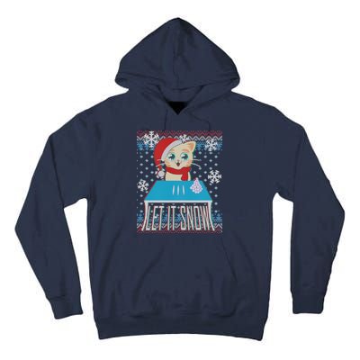 Funny X-Mas Let It Snow Cat Ugly Christmas Sweater Tall Hoodie