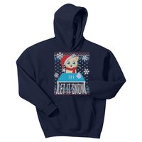 Funny X-Mas Let It Snow Cat Ugly Christmas Sweater Kids Hoodie