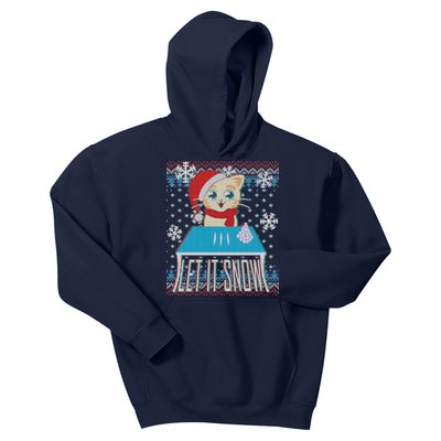 Funny X-Mas Let It Snow Cat Ugly Christmas Sweater Kids Hoodie