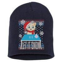 Funny X-Mas Let It Snow Cat Ugly Christmas Sweater Short Acrylic Beanie