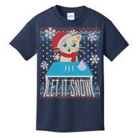 Funny X-Mas Let It Snow Cat Ugly Christmas Sweater Kids T-Shirt