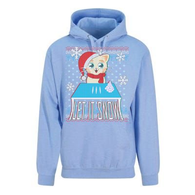 Funny X-Mas Let It Snow Cat Ugly Christmas Sweater Unisex Surf Hoodie