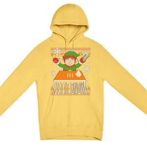 Funny X-Mas Let It Snow Elf Ugly Christmas Sweater Premium Pullover Hoodie