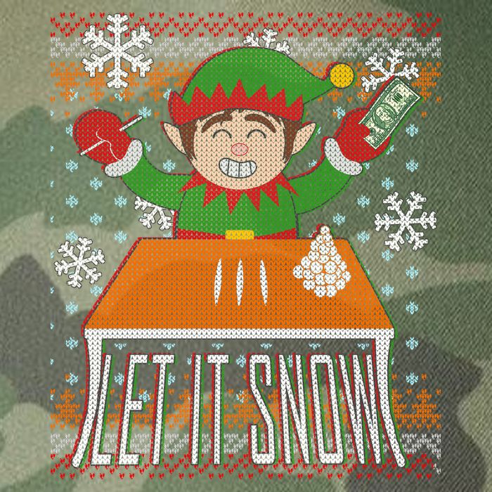 Funny X-Mas Let It Snow Elf Ugly Christmas Sweater Legacy Tie Dye Trucker Hat