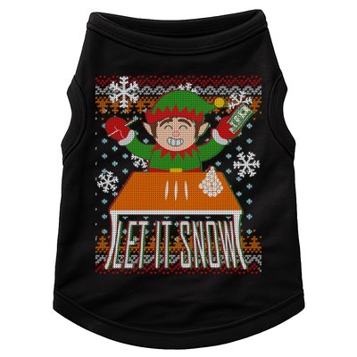 Funny X-Mas Let It Snow Elf Ugly Christmas Sweater Doggie Tank