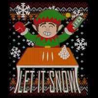 Funny X-Mas Let It Snow Elf Ugly Christmas Sweater 16 in Basic Backpack