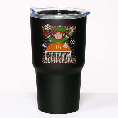 Funny X-Mas Let It Snow Elf Ugly Christmas Sweater Tumbler