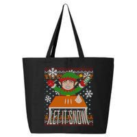 Funny X-Mas Let It Snow Elf Ugly Christmas Sweater 25L Jumbo Tote