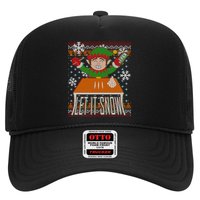 Funny X-Mas Let It Snow Elf Ugly Christmas Sweater Trucker Hat