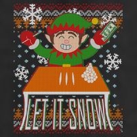 Funny X-Mas Let It Snow Elf Ugly Christmas Sweater Trucker Hat