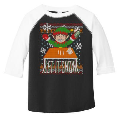 Funny X-Mas Let It Snow Elf Ugly Christmas Sweater Toddler Fine Jersey T-Shirt