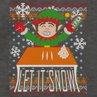 Funny X-Mas Let It Snow Elf Ugly Christmas Sweater Vector Backpack