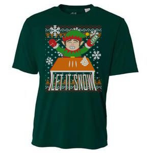 Funny X-Mas Let It Snow Elf Ugly Christmas Sweater Cooling Performance Crew T-Shirt