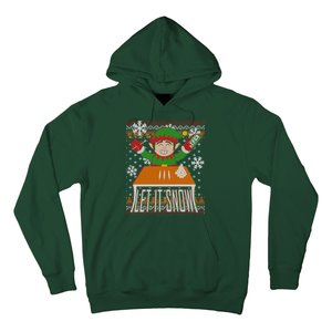 Funny X-Mas Let It Snow Elf Ugly Christmas Sweater Hoodie