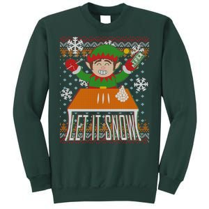 Funny X-Mas Let It Snow Elf Ugly Christmas Sweater Sweatshirt