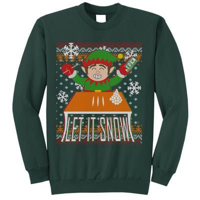 Funny X-Mas Let It Snow Elf Ugly Christmas Sweater Sweatshirt