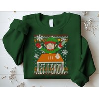 Funny X-Mas Let It Snow Elf Ugly Christmas Sweater Sweatshirt