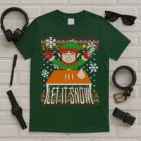 Funny X-Mas Let It Snow Elf Ugly Christmas Sweater T-Shirt