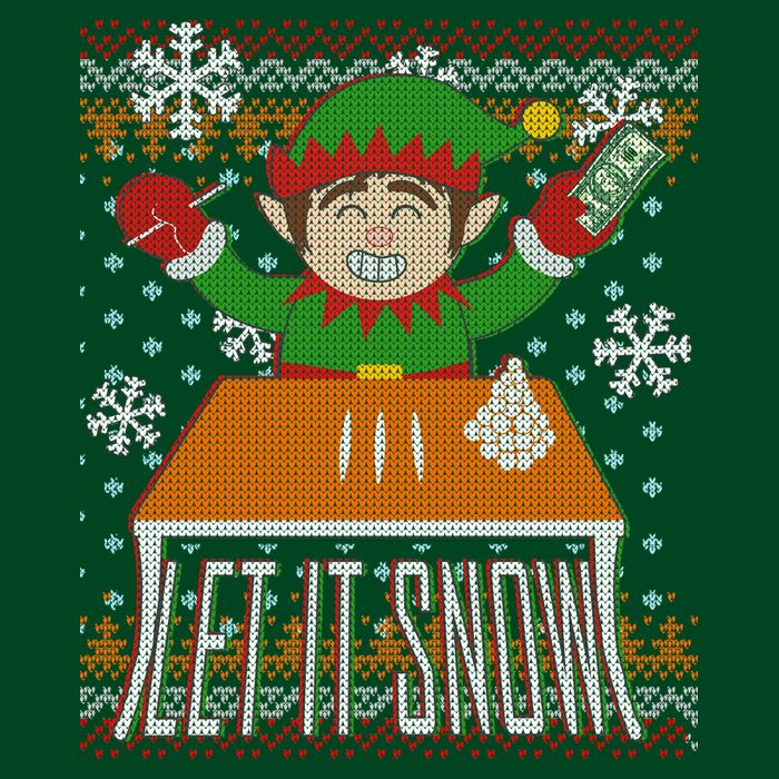 Funny X-Mas Let It Snow Elf Ugly Christmas Sweater T-Shirt