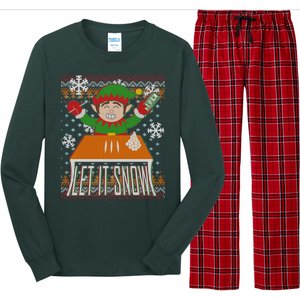 Funny X-Mas Let It Snow Elf Ugly Christmas Sweater Long Sleeve Pajama Set