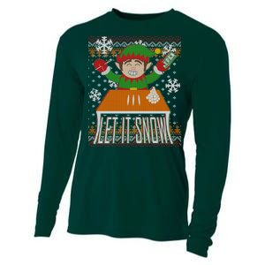 Funny X-Mas Let It Snow Elf Ugly Christmas Sweater Cooling Performance Long Sleeve Crew