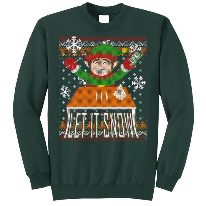 Funny X-Mas Let It Snow Elf Ugly Christmas Sweater Tall Sweatshirt