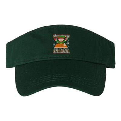 Funny X-Mas Let It Snow Elf Ugly Christmas Sweater Visor