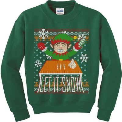Funny X-Mas Let It Snow Elf Ugly Christmas Sweater Kids Sweatshirt