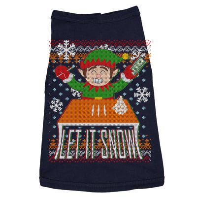 Funny X-Mas Let It Snow Elf Ugly Christmas Sweater Doggie Tank