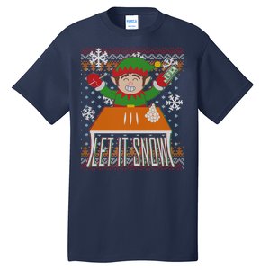 Funny X-Mas Let It Snow Elf Ugly Christmas Sweater Tall T-Shirt