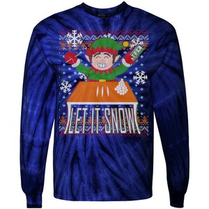 Funny X-Mas Let It Snow Elf Ugly Christmas Sweater Tie-Dye Long Sleeve Shirt