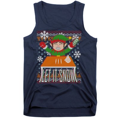 Funny X-Mas Let It Snow Elf Ugly Christmas Sweater Tank Top