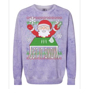 Funny X-Mas Let It Snow Santa Ugly Christmas Sweater Colorblast Crewneck Sweatshirt