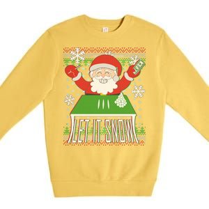 Funny X-Mas Let It Snow Santa Ugly Christmas Sweater Premium Crewneck Sweatshirt