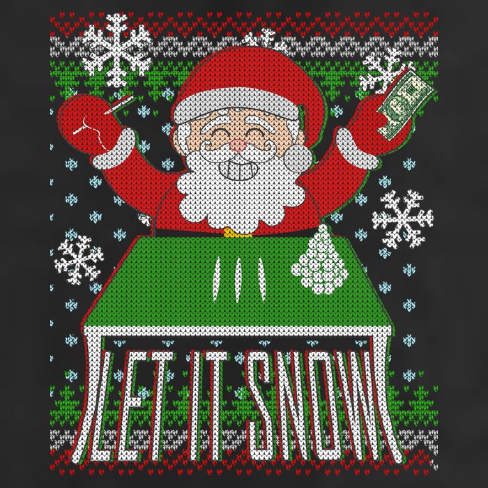 Funny X-Mas Let It Snow Santa Ugly Christmas Sweater 11oz C Handle Ceramic Mug