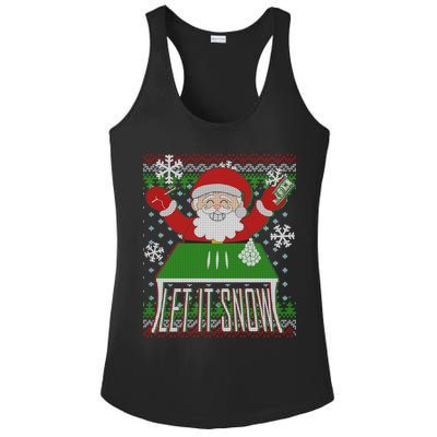 Funny X-Mas Let It Snow Santa Ugly Christmas Sweater Ladies PosiCharge Competitor Racerback Tank