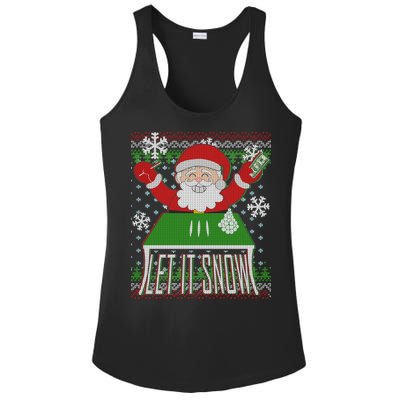 Funny X-Mas Let It Snow Santa Ugly Christmas Sweater Ladies PosiCharge Competitor Racerback Tank