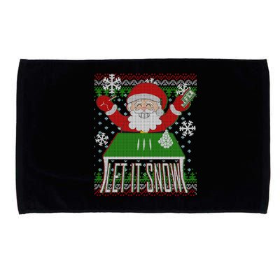 Funny X-Mas Let It Snow Santa Ugly Christmas Sweater Microfiber Hand Towel