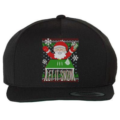 Funny X-Mas Let It Snow Santa Ugly Christmas Sweater Wool Snapback Cap