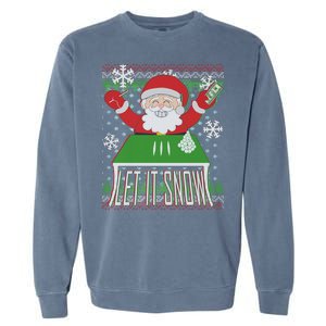 Funny X-Mas Let It Snow Santa Ugly Christmas Sweater Garment-Dyed Sweatshirt