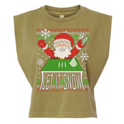 Funny X-Mas Let It Snow Santa Ugly Christmas Sweater Garment-Dyed Women's Muscle Tee