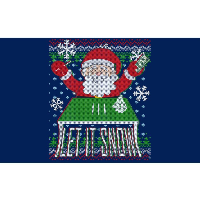 Funny X-Mas Let It Snow Santa Ugly Christmas Sweater Bumper Sticker