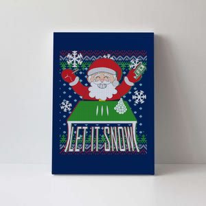 Funny X-Mas Let It Snow Santa Ugly Christmas Sweater Canvas