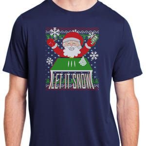 Funny X-Mas Let It Snow Santa Ugly Christmas Sweater Adult ChromaSoft Performance T-Shirt