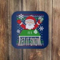 Funny X-Mas Let It Snow Santa Ugly Christmas Sweater Coaster