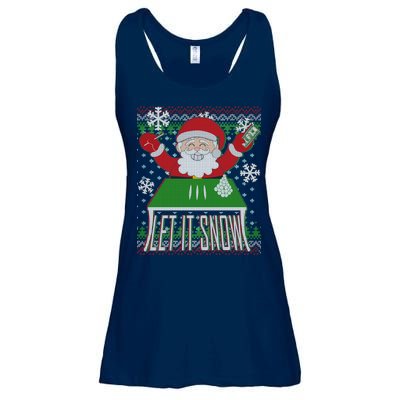 Funny X-Mas Let It Snow Santa Ugly Christmas Sweater Ladies Essential Flowy Tank