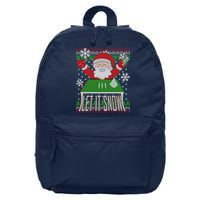 Funny X-Mas Let It Snow Santa Ugly Christmas Sweater 16 in Basic Backpack
