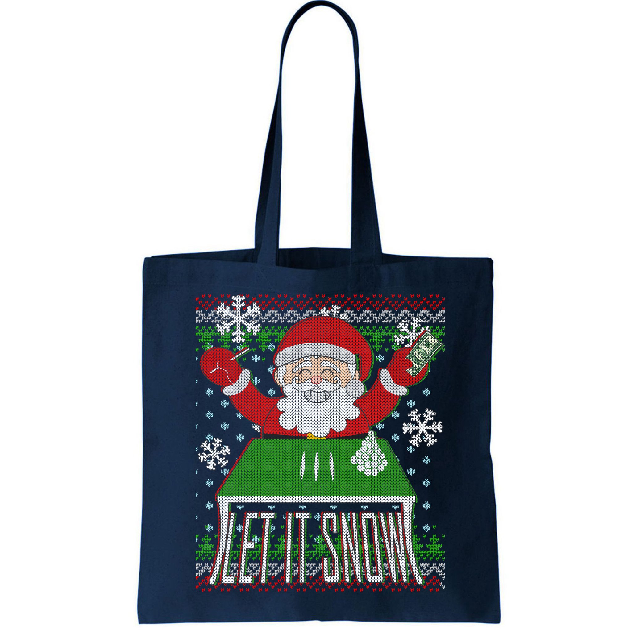Funny X-Mas Let It Snow Santa Ugly Christmas Sweater Bag