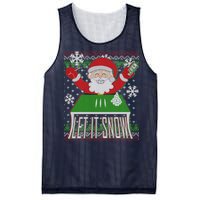 Funny X-Mas Let It Snow Santa Ugly Christmas Sweater Mesh Reversible Basketball Jersey Tank